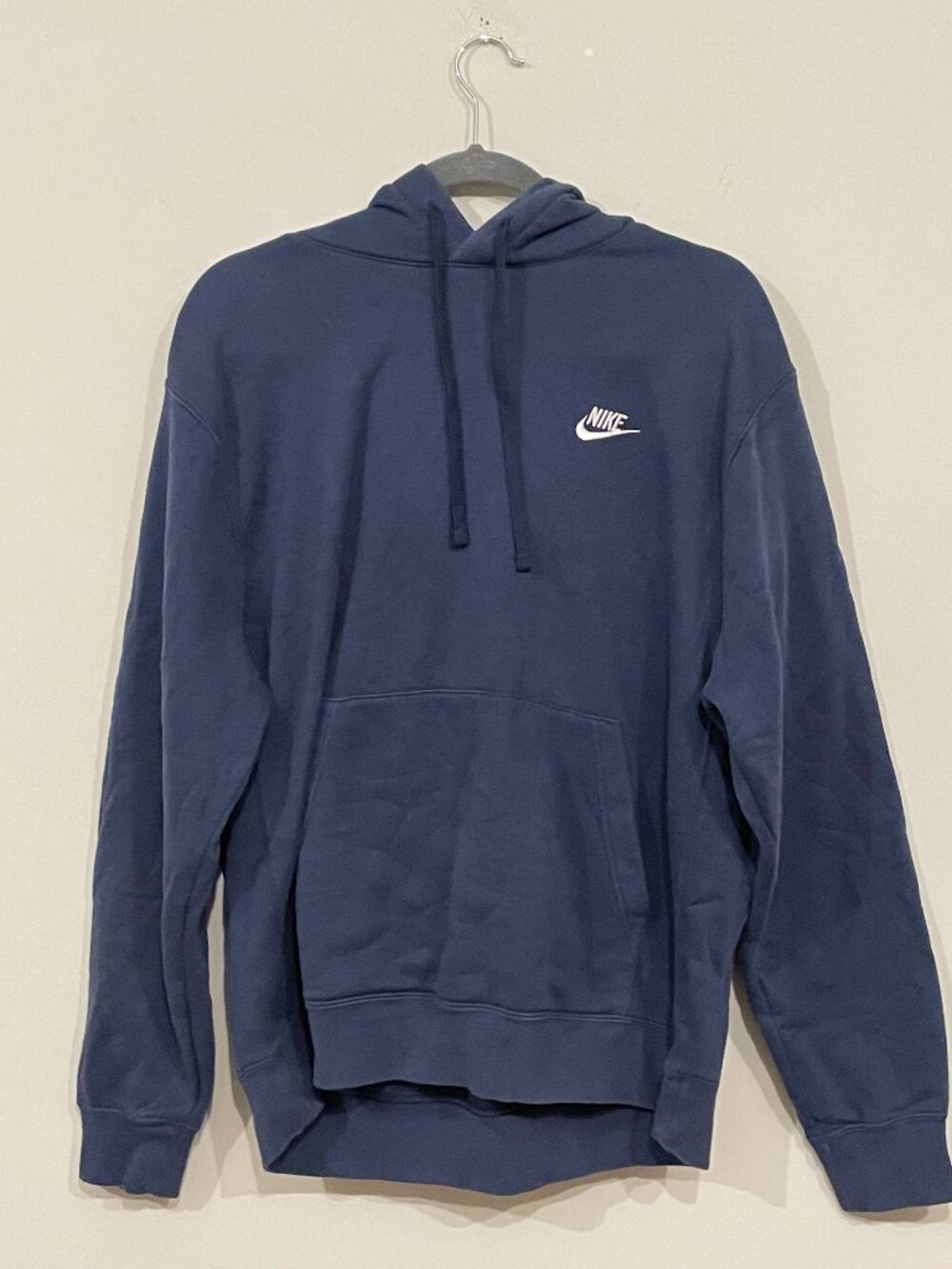 Nike Sportswear Club Fleece Navy Blue Pullover Hoodie Men’s Size Large Logo